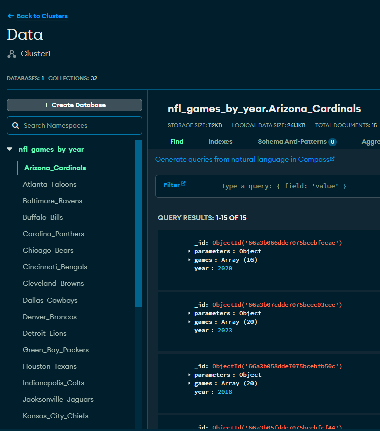 MongoDB Screenshot